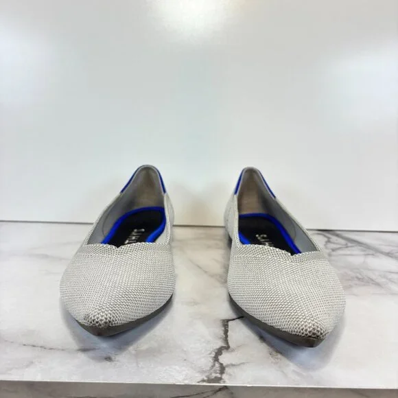 Rothy's The Point Dove Gray Knit Ballet Flats Women's Size 6.5 - Picture 2 of 9